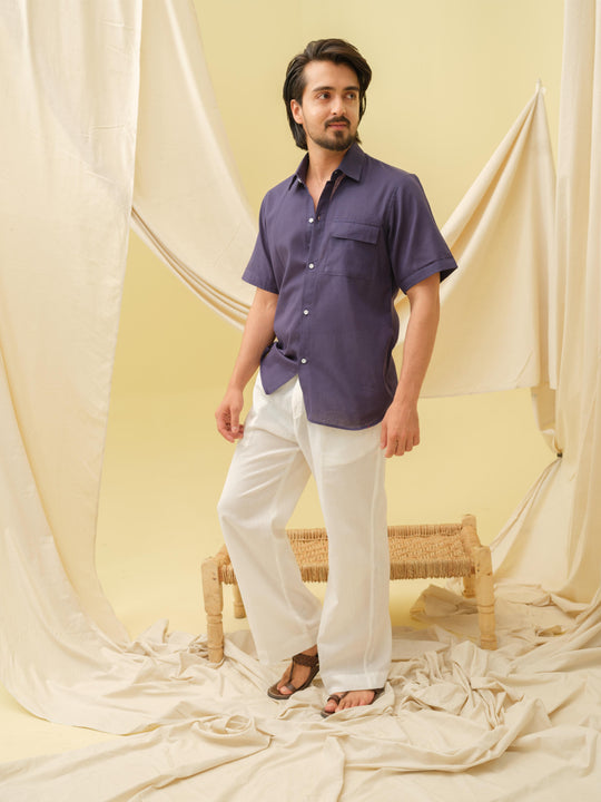 The Urban Khadi Shirt (Navy Blue)
