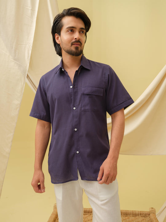The Urban Khadi Shirt (Navy Blue)