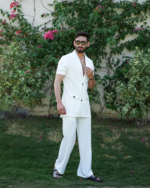 Affordable Price: Alchemy Two Button Shirt with Pant in Popcorn Cotton
