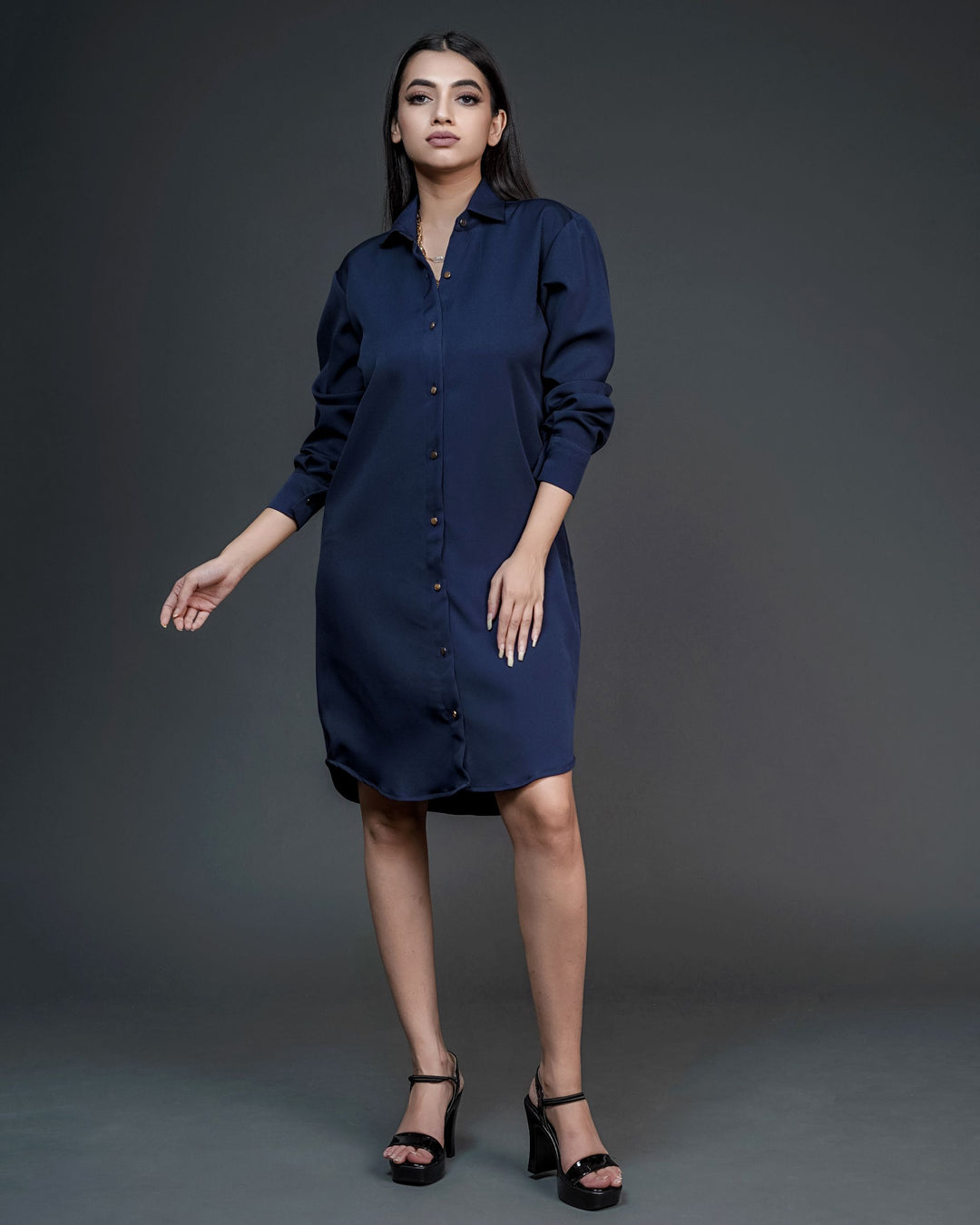 Buy Bubble Knee-Length Shirt Dress in Neoprene Lycra