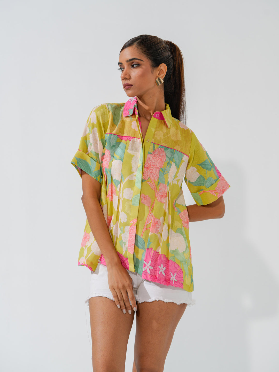 Buy Coral Floral Linen Shirts Online for a Fresh Look