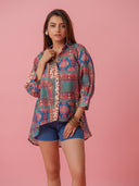Ash - Linen Multicolored Printed Comfort Fit Shirt