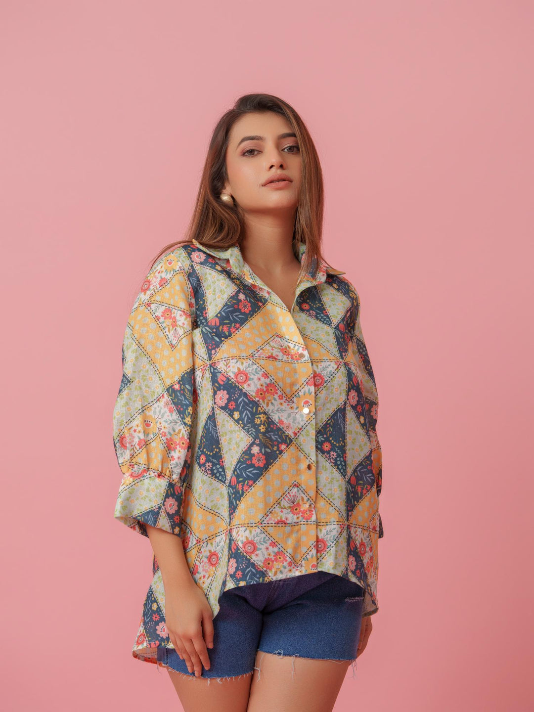 Buy Women’s Petra Linen Multicolored Comfort Shirt The Kina Online
