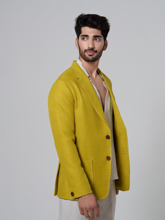 Aerolo- Men Blazer in Premium Cotton Linen