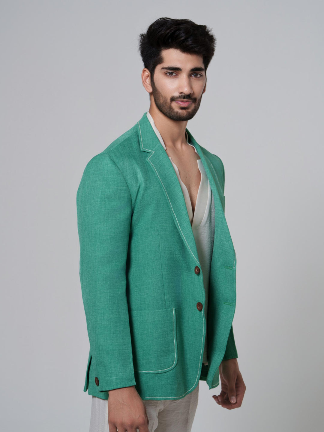 Aerolo- Men Blazer in Premium Cotton Linen