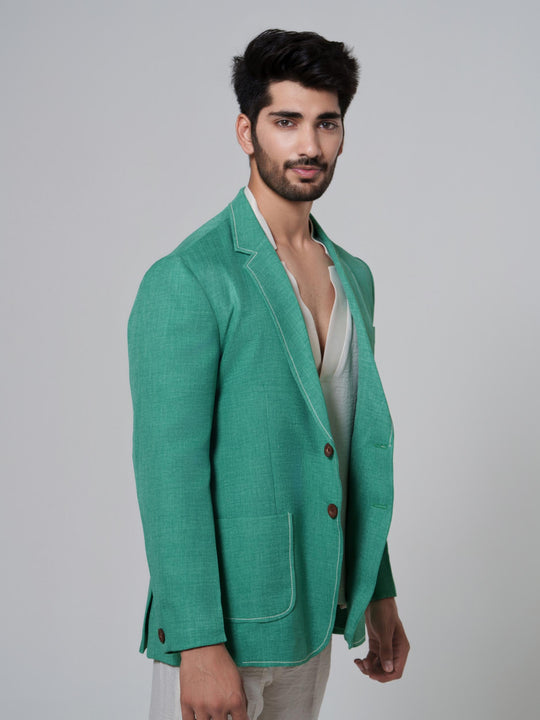 Aerolo- Men Blazer in Premium Cotton Linen