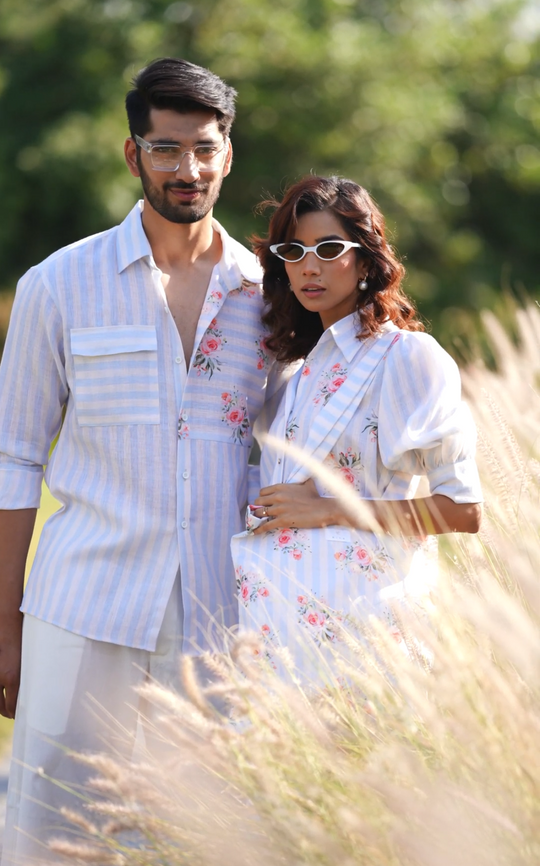 Madox & June - Couple Coordinated Shirt and Dress Paired Together