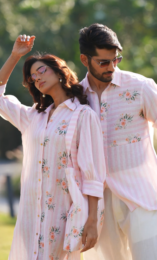 Madox & June - Couple Coordinated Shirt and Dress Paired Together