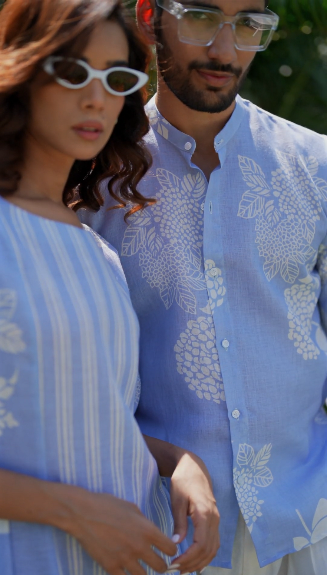 Cedar & Kaira - Couple Shirt and Kaftan Set