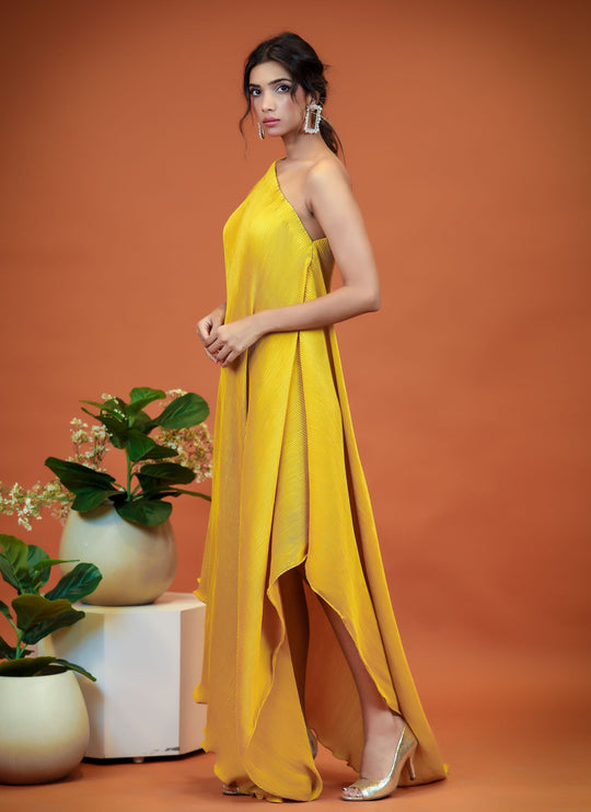 one shoulder maxi dress