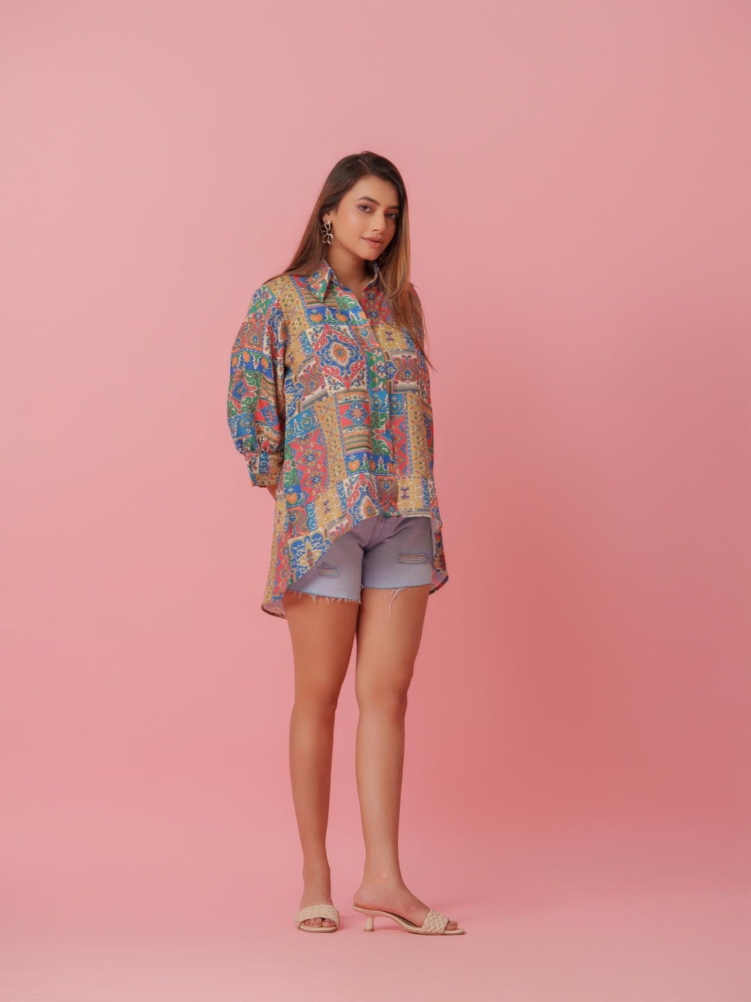 Online Savi Linen Multicolored Printed Comfort Fit Shirt – The Kina