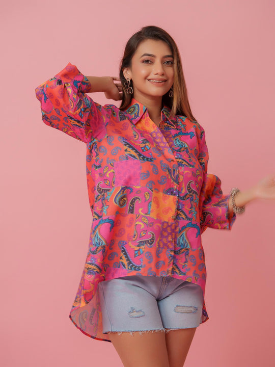 Shop Rumi Linen Multicolored Printed Comfort Fit Shirt – The Kina