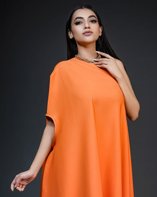 orange gown dress