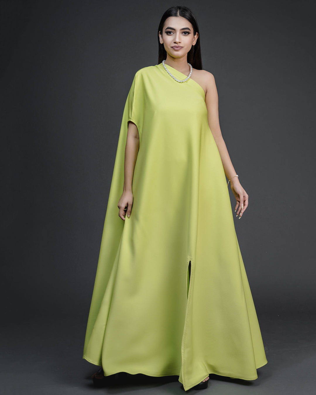 green partywear dress