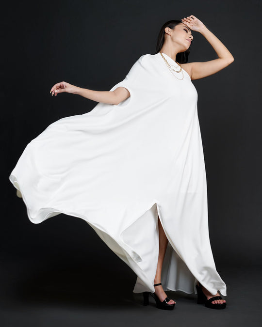 white partywear dress