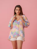 Plum - Linen Multicolored Printed Comfort Fit Shirt