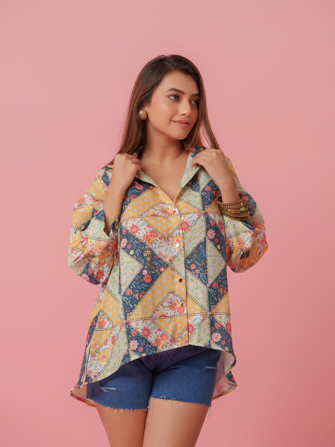Shop Women’s Petra Linen Multicolored Comfort Shirt The Kina Now