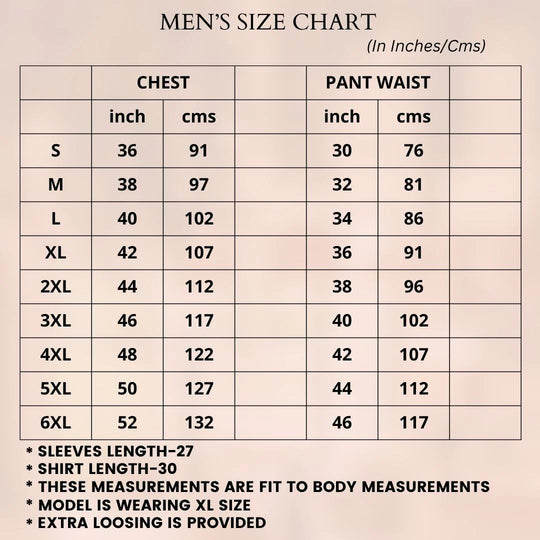 Men’s Cotton-Linen Co-ord Set – Tattva Space (Black)