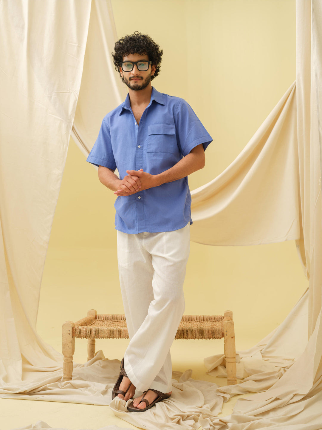 The Urban Khadi Shirt (Royal Blue)