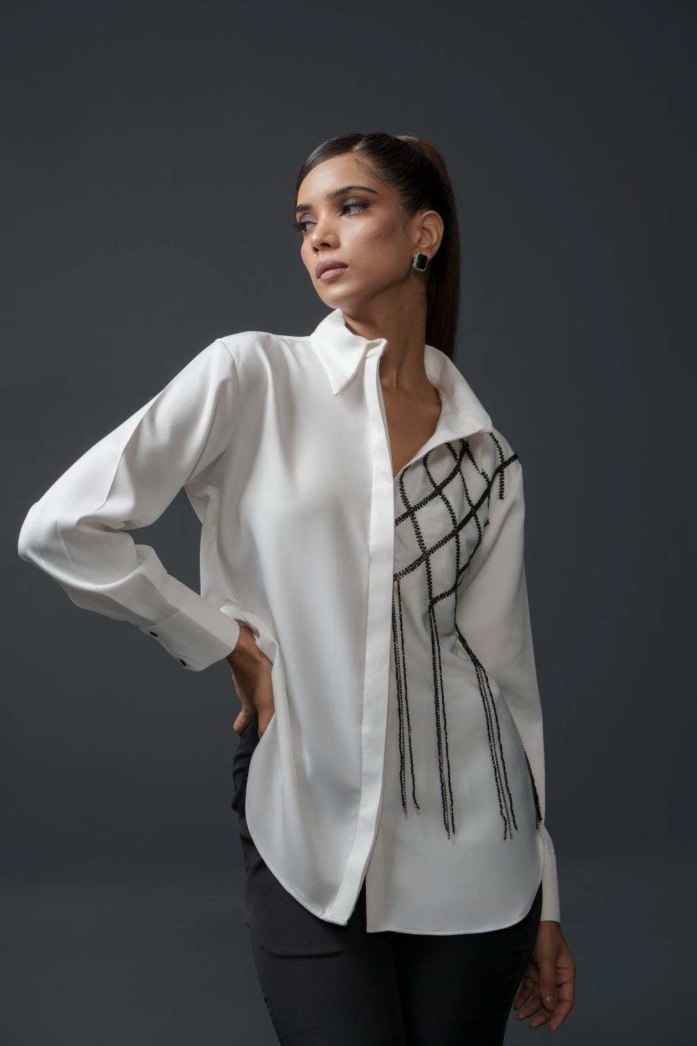 Lysa Club Shirt with handwork on one side