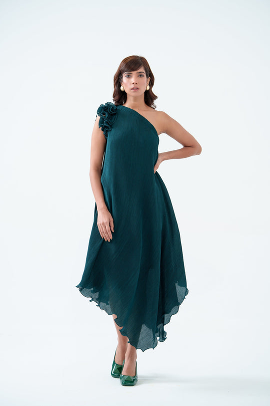 one shoulder maxi dress