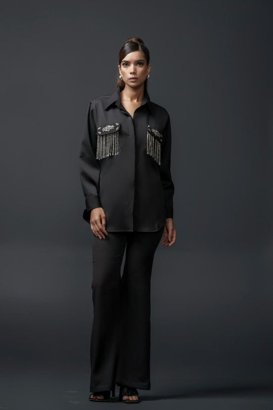 Sansa Club Shirt with tasseled motif on pockets