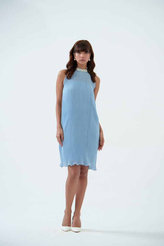 Glitter- The  Sleeveless Pleated Dress