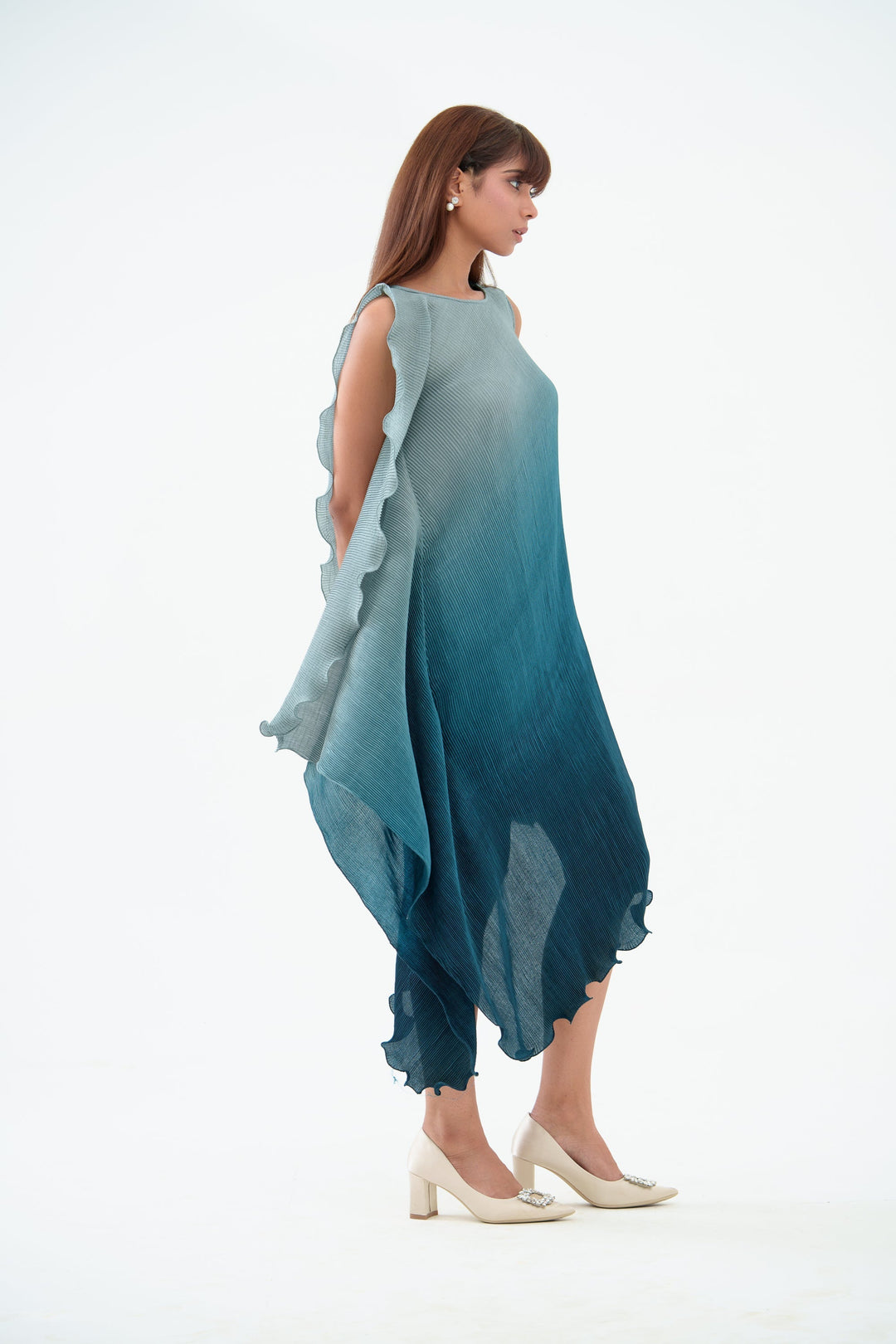 blue full length dress 