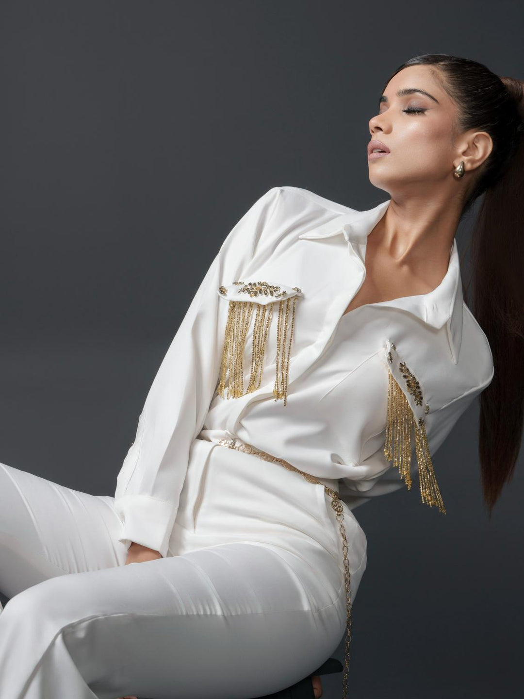 Sansa Club Shirt with tasseled motif on pockets