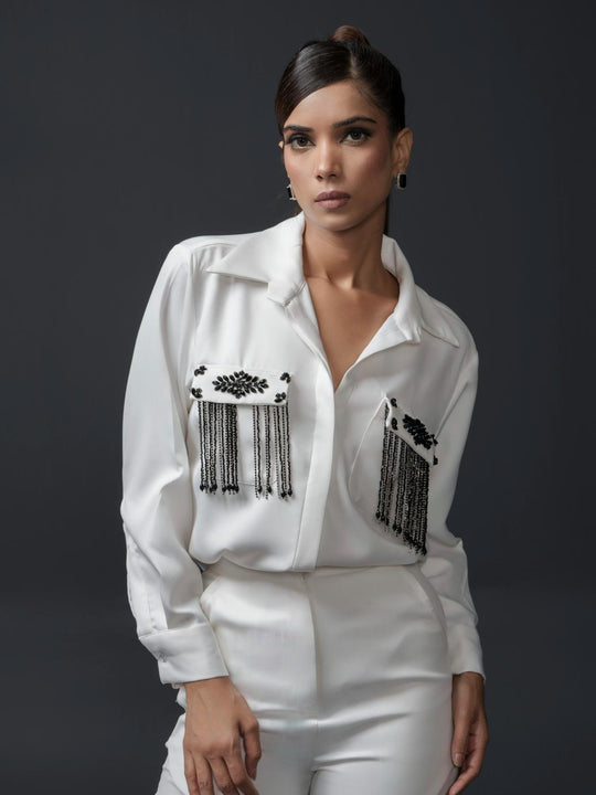 Sansa Club Shirt with tasseled motif on pockets
