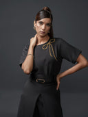 Brenda Top With Bow Motif Handwork