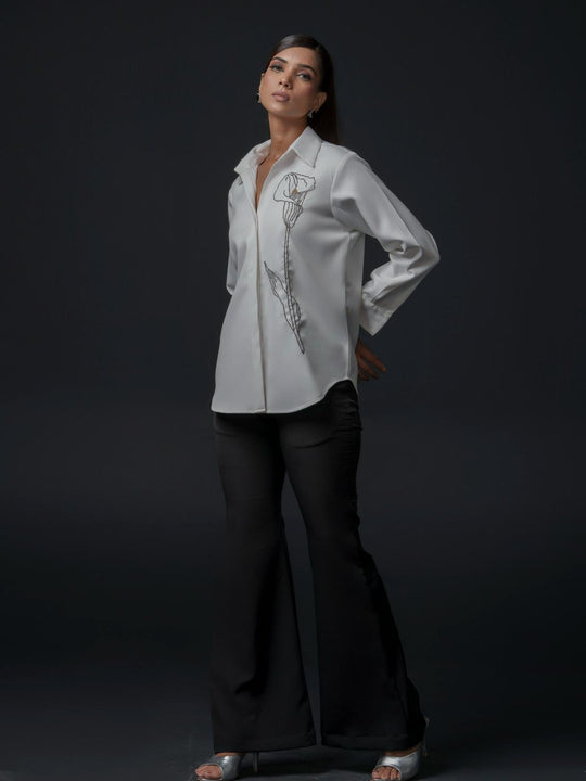 Tulipa Club Shirt with tulip motif handwork