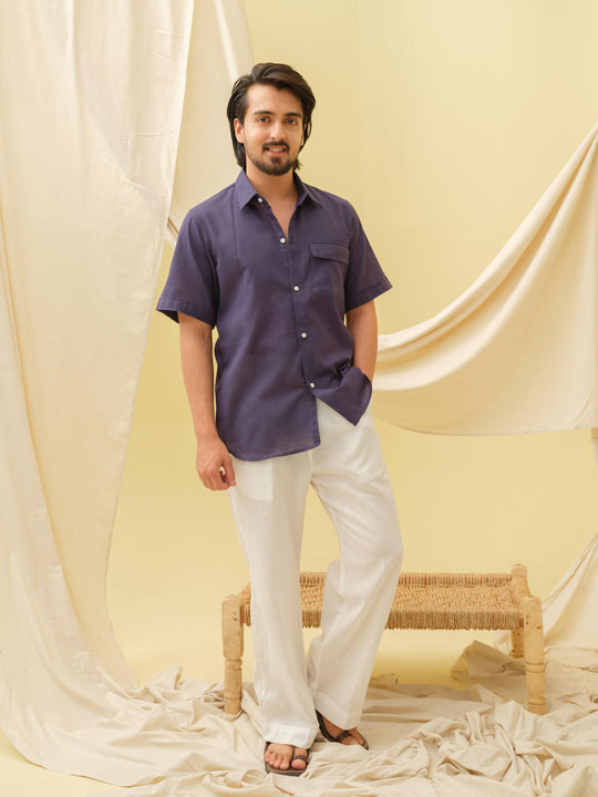 The Urban Khadi Shirt (Navy Blue)