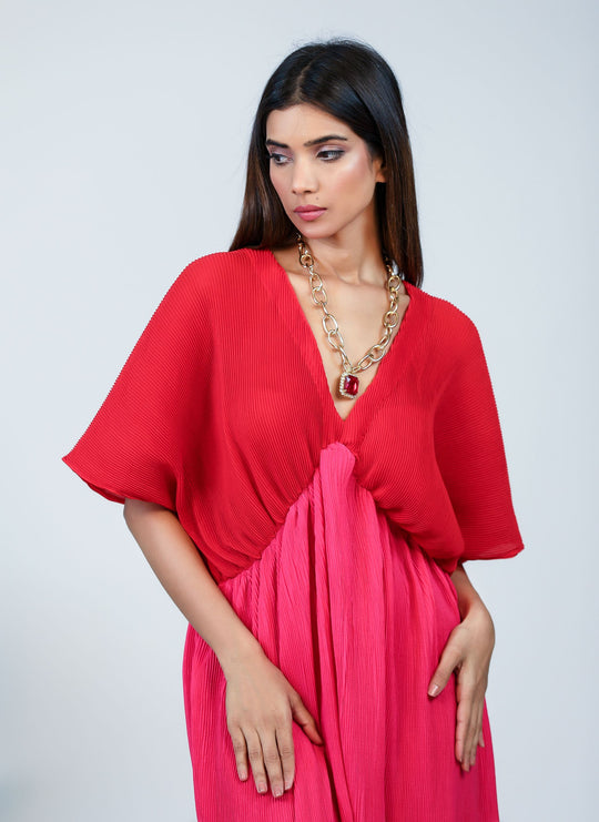 Zoha -Full Lenght Pleated Dress