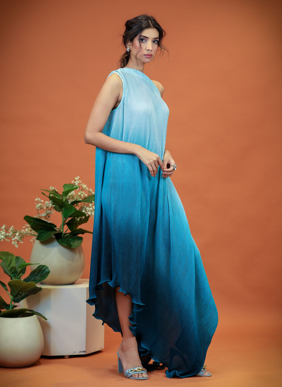 Shop Blue Ombre Dress: Tiana One Shoulder Versatility – The Kina