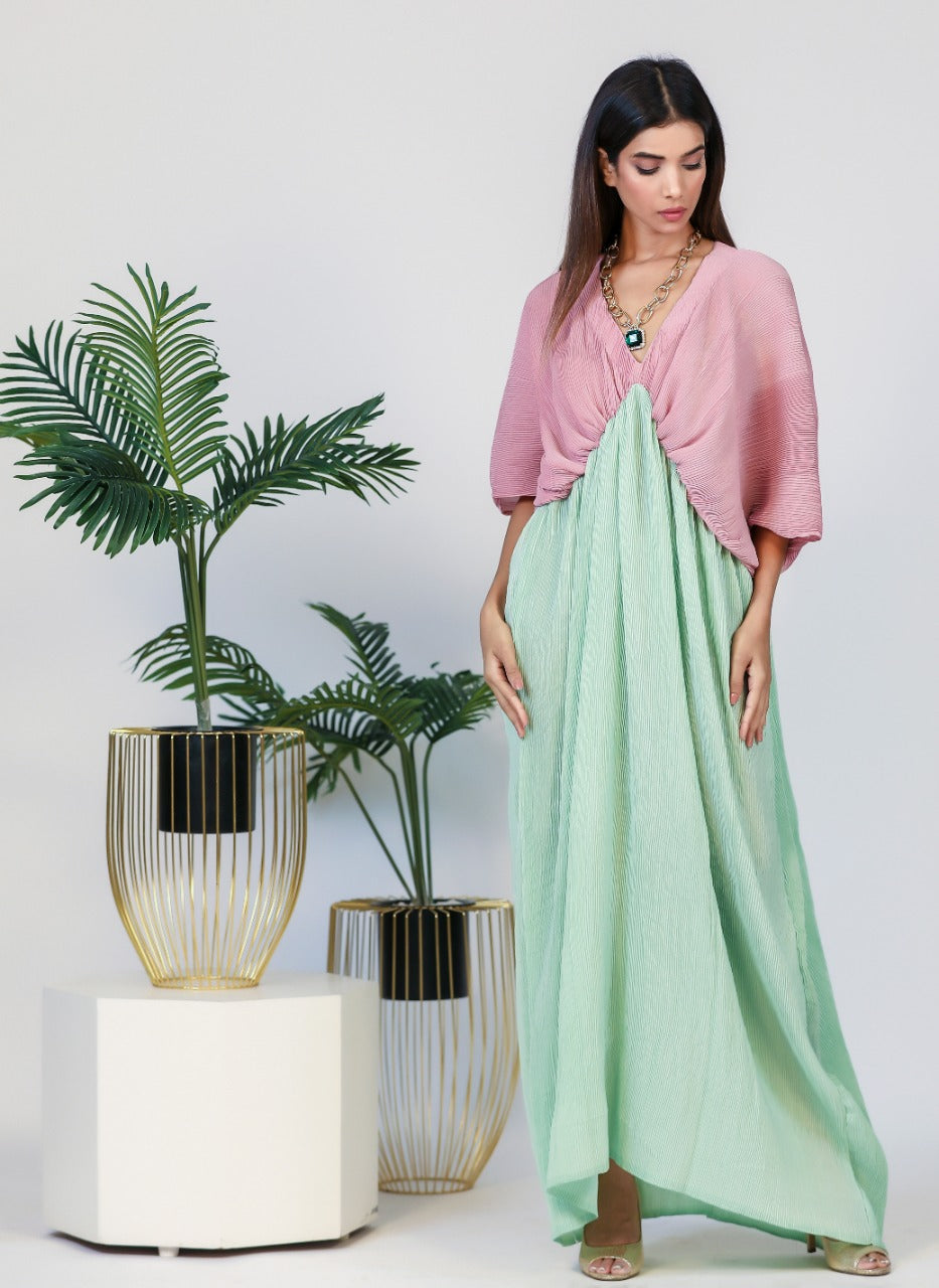 Zoha -Full Lenght Pleated Dress